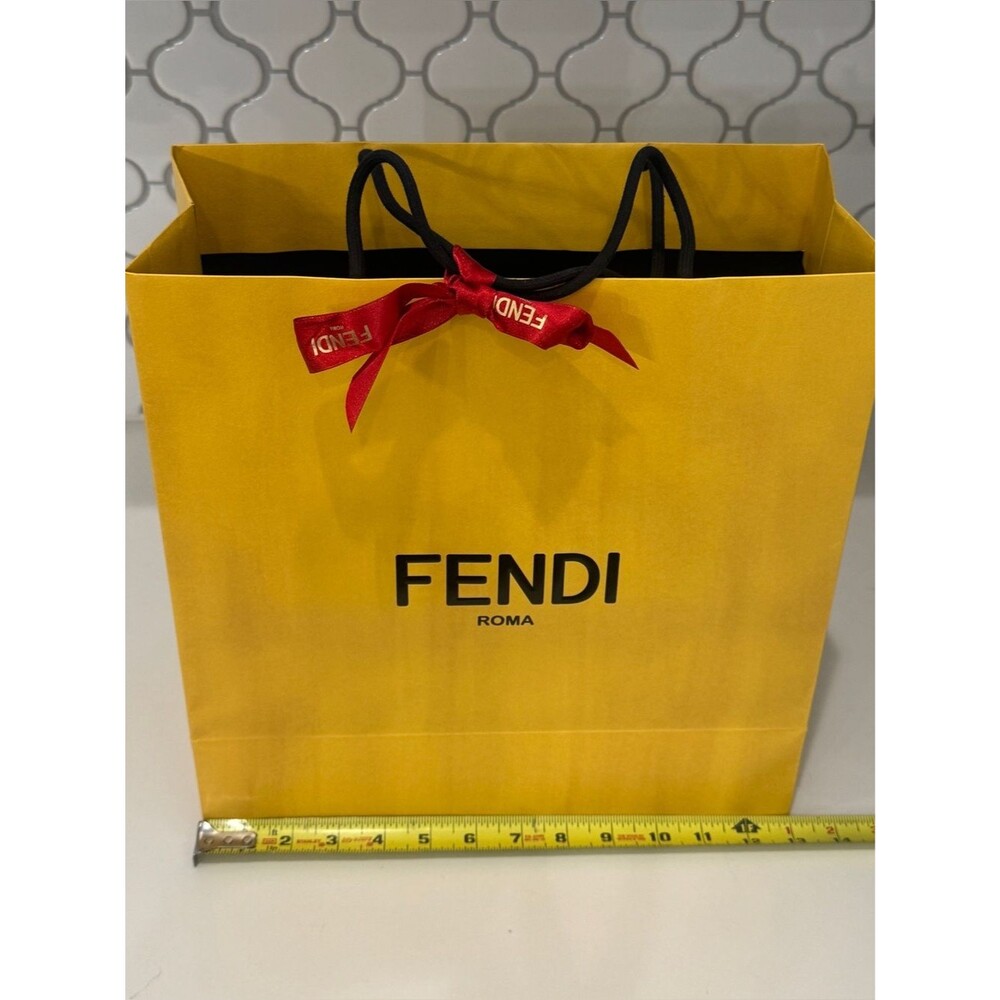 Authentic Fendi Roma Large Hard Sided Boutique Shopping Gift Bag w/ Ribbon - Picture 8 of 10